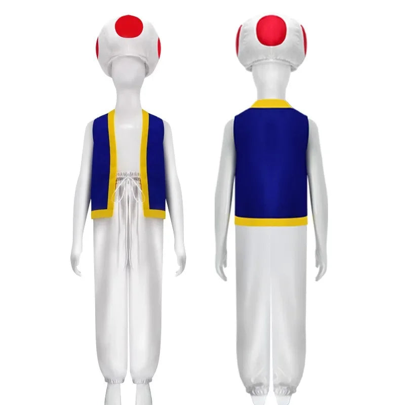 Super Mario Toad Cosplay Costumes Halloween Toad Role Playing Performance Outfit