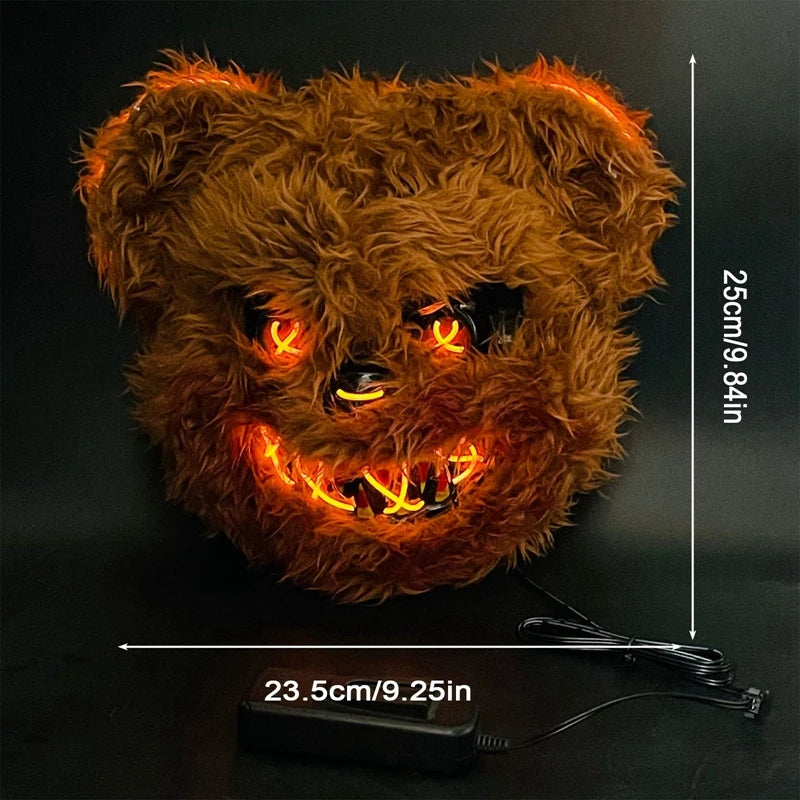 LED Bloody Rabbit/Bear Horror Face Mask: Halloween Cosplay Prop