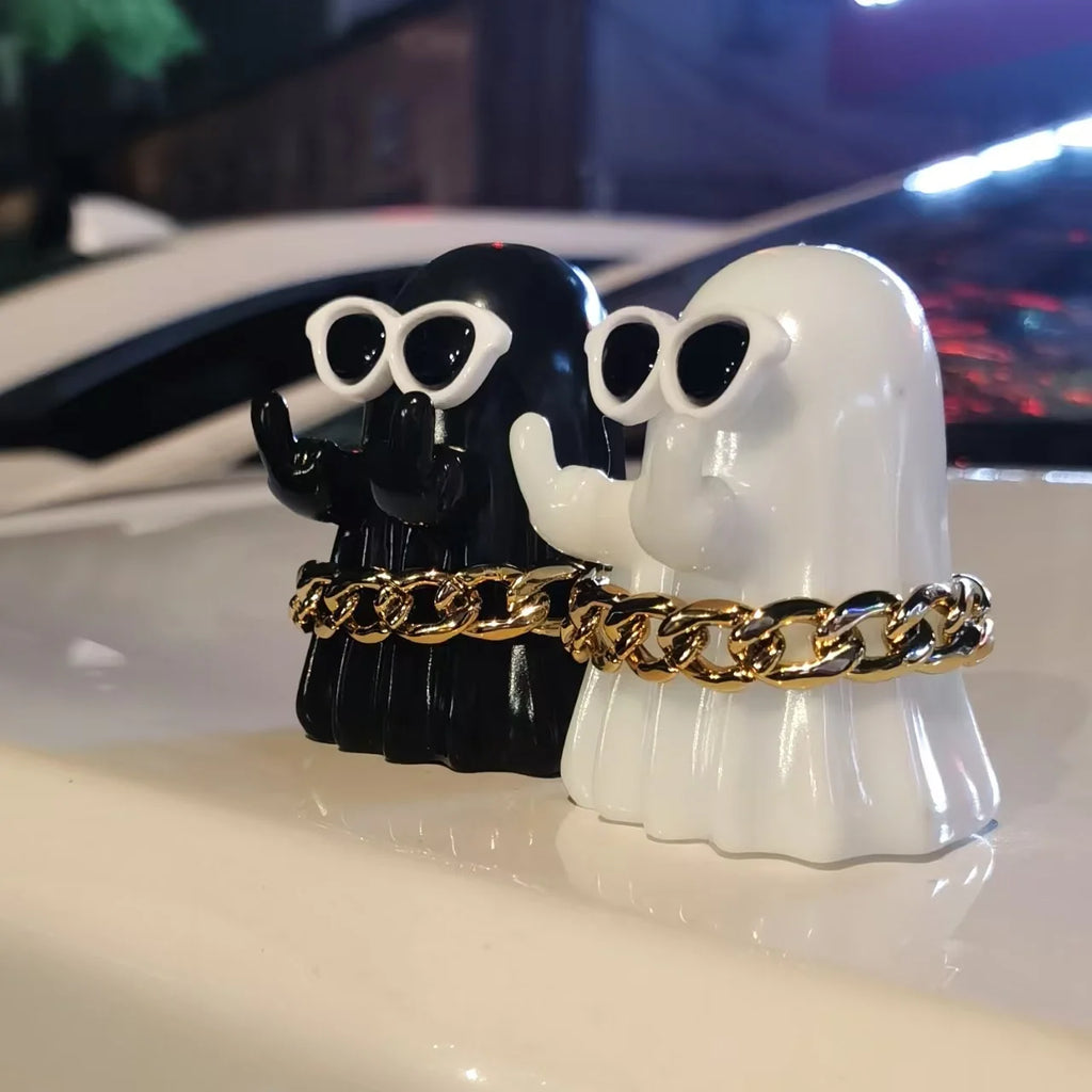 Middle Finger Cute Ghost Statue, Ghosts Small Scary Ghost Figurines