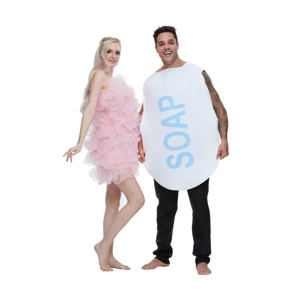EraSpooky Soap & Loofah Couples Costume: Funny Adult Halloween Set