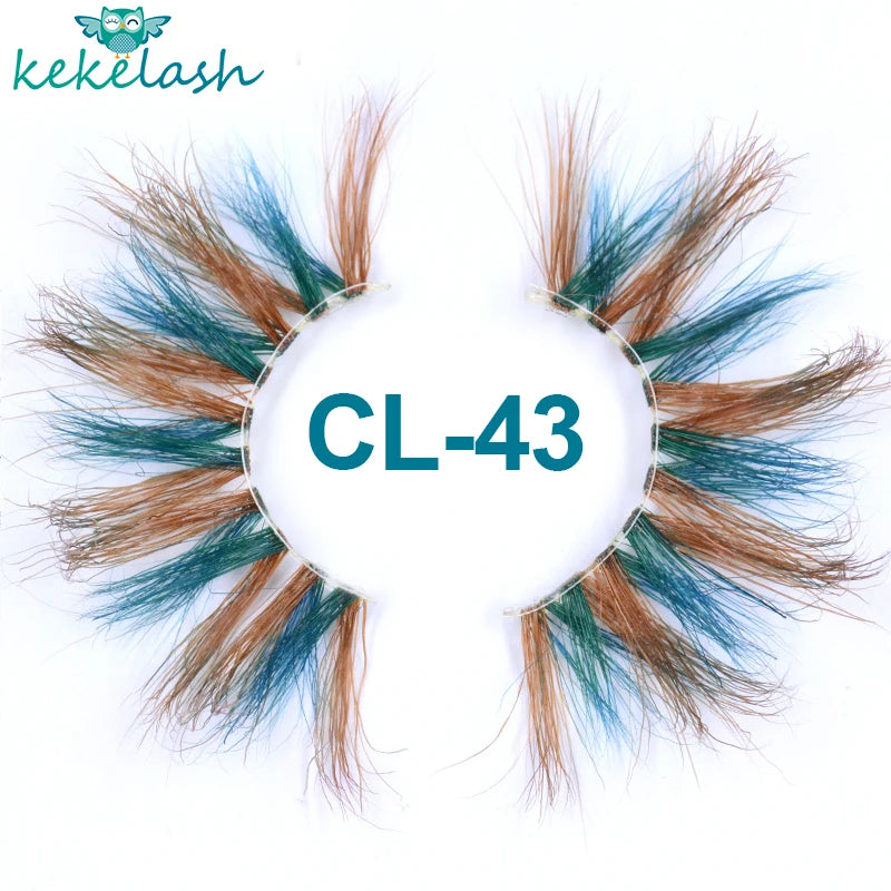 Kekelash halloween colored rainbow real mink eyelash lashes