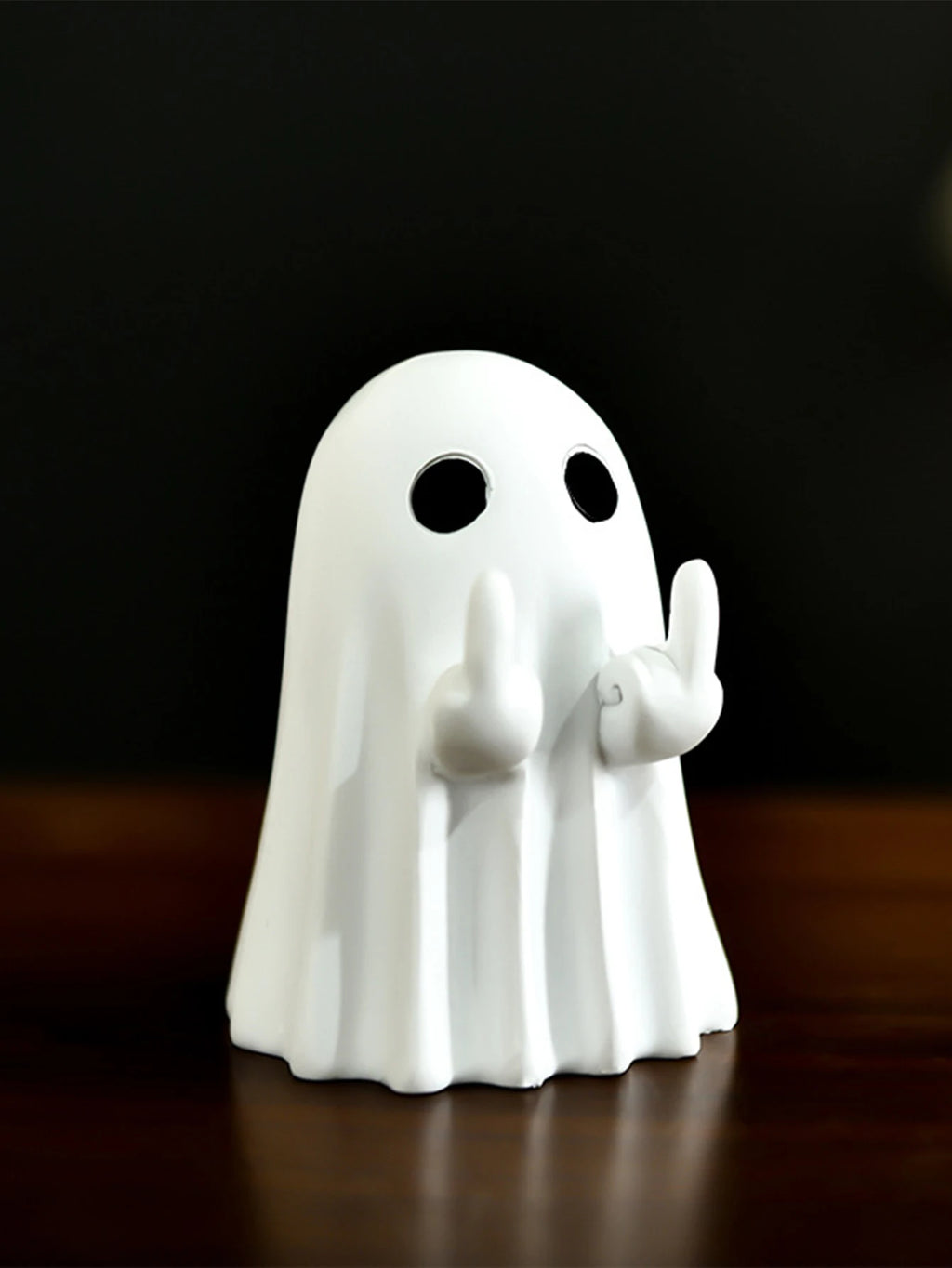 Middle Finger Cute Ghost Statue, Ghosts Small Scary Ghost Figurines