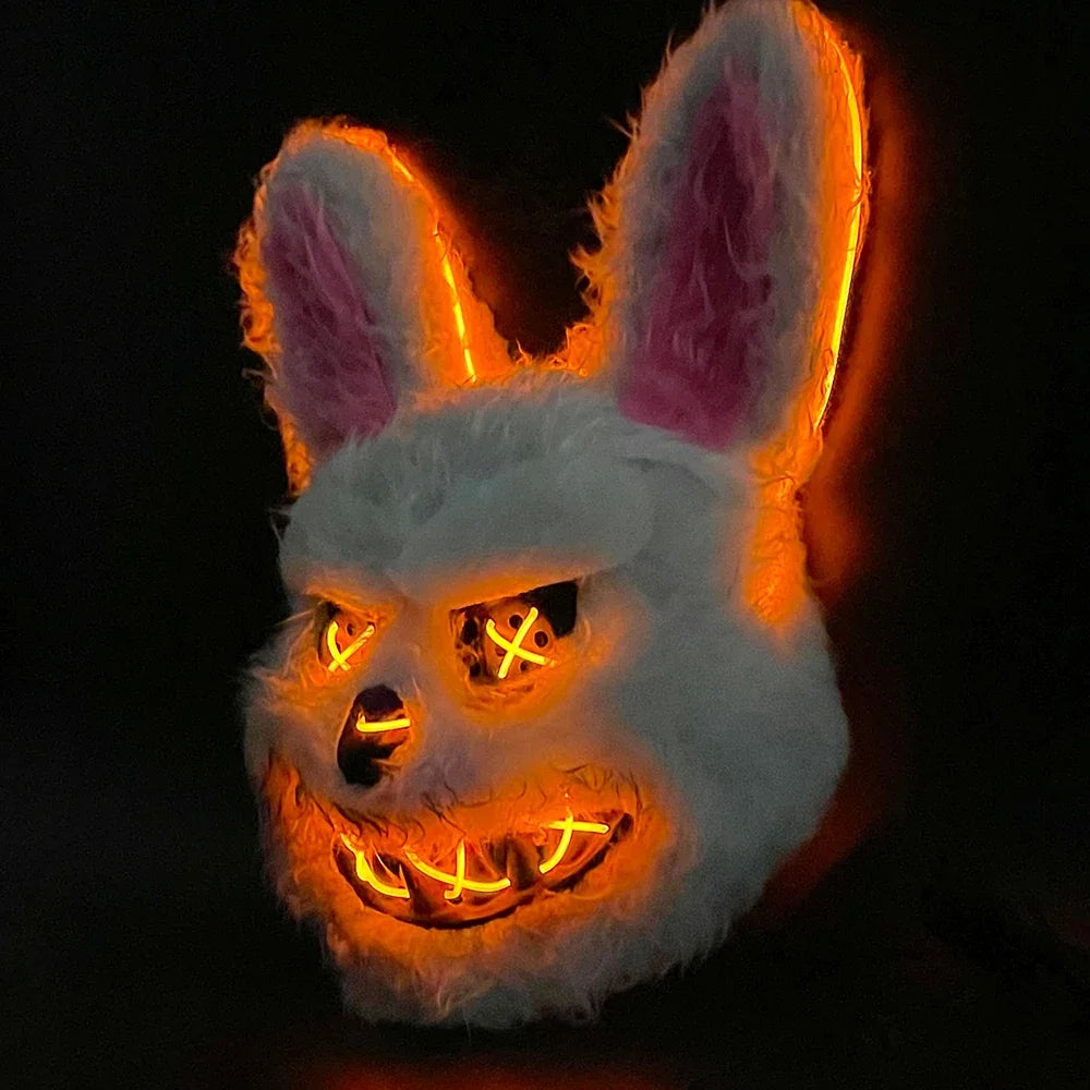 LED Bloody Rabbit/Bear Horror Face Mask: Halloween Cosplay Prop