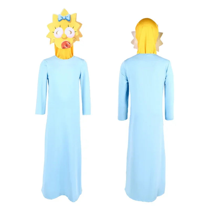 Simpsons Family Cosplay Costume: Lisa, Bart, Homer, Marge Halloween Dress