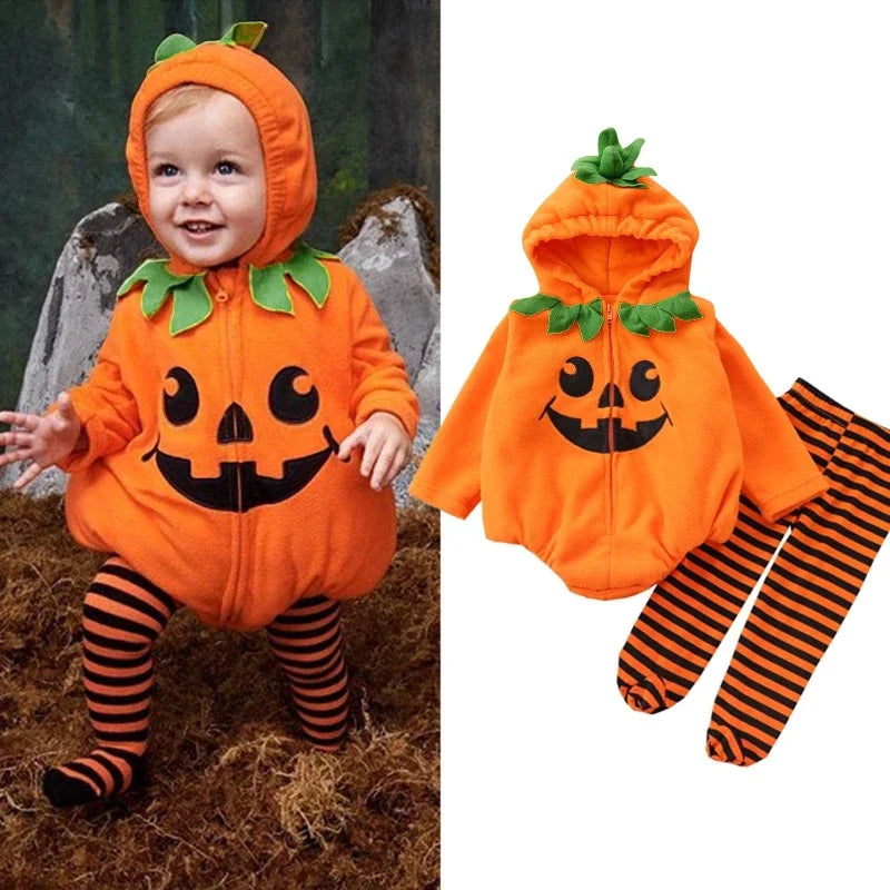 Cosplay Halloween Clothes Sets Long Sleeve Fleece Zipper Hooded Romper Jacket