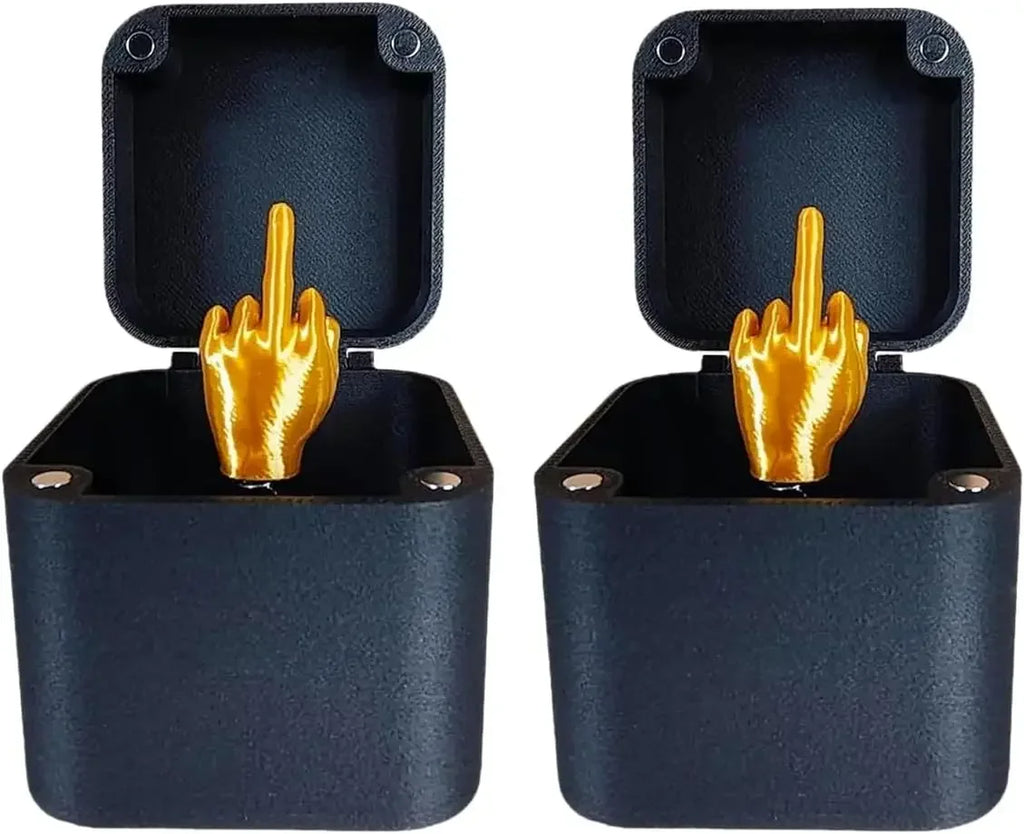 Funny Middle Finger in Box - Desk Decor Gag Gift for Halloween