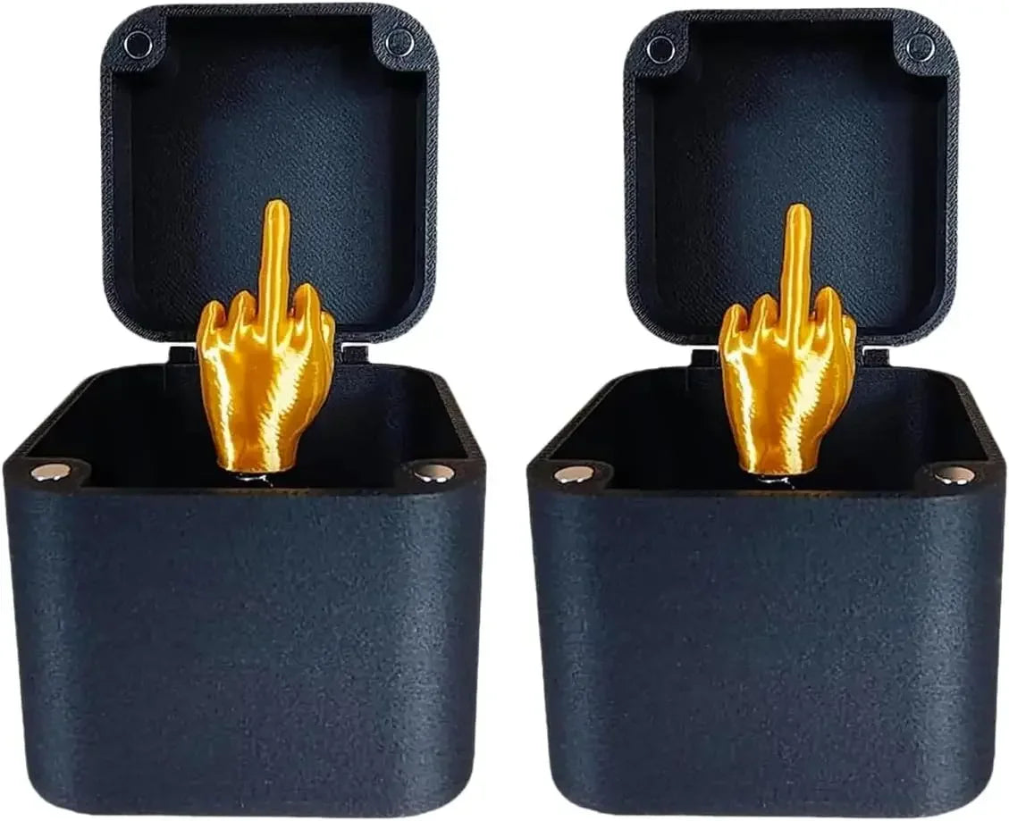 Funny Middle Finger in Box - Desk Decor Gag Gift for Halloween