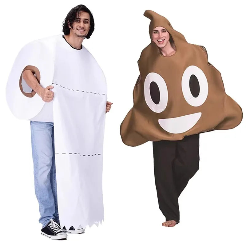 Poop & Toilet Paper Couples Costume: Funny Adult Cosplay Parody Suit