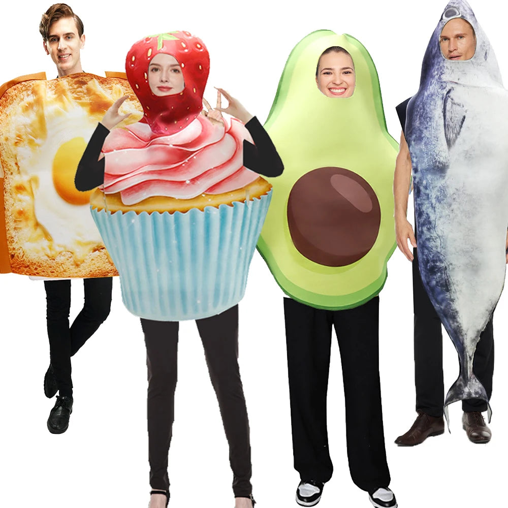 Food-Themed Couple Costumes: Hot Dog, Pizza, Cupcake & More Unisex Halloween Sets