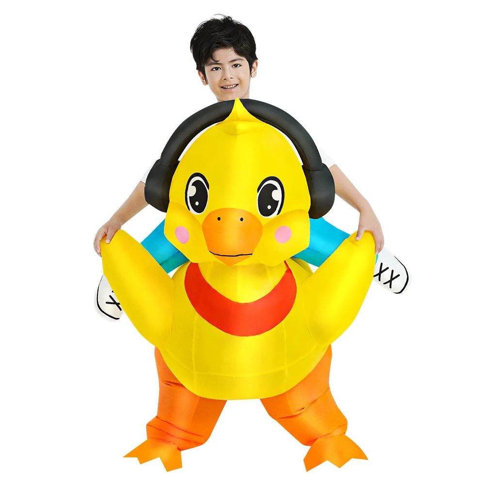 Kids Inflatable Mascot Costumes: Dinosaur, Unicorn, Rooster for Halloween Cosplay