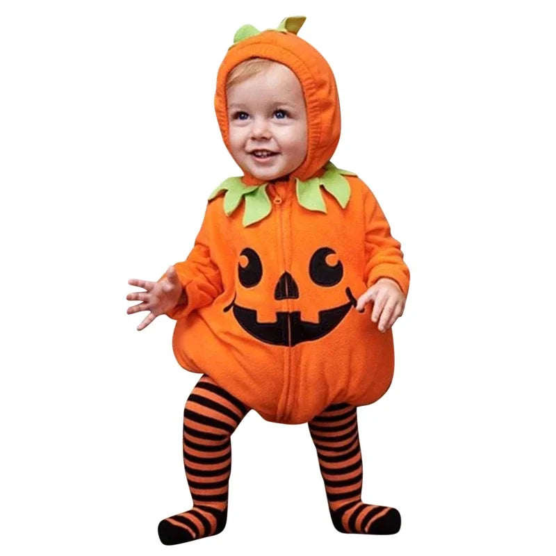 Cosplay Halloween Clothes Sets Long Sleeve Fleece Zipper Hooded Romper Jacket