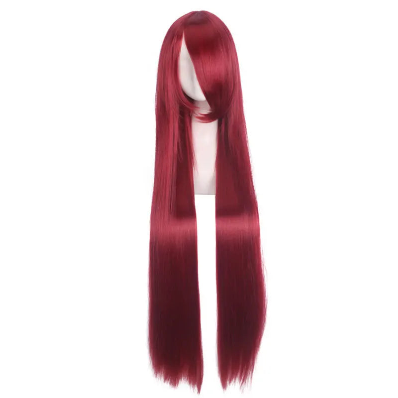 40inch colored straight bangs women's synthetic wig, Halloween makeup
