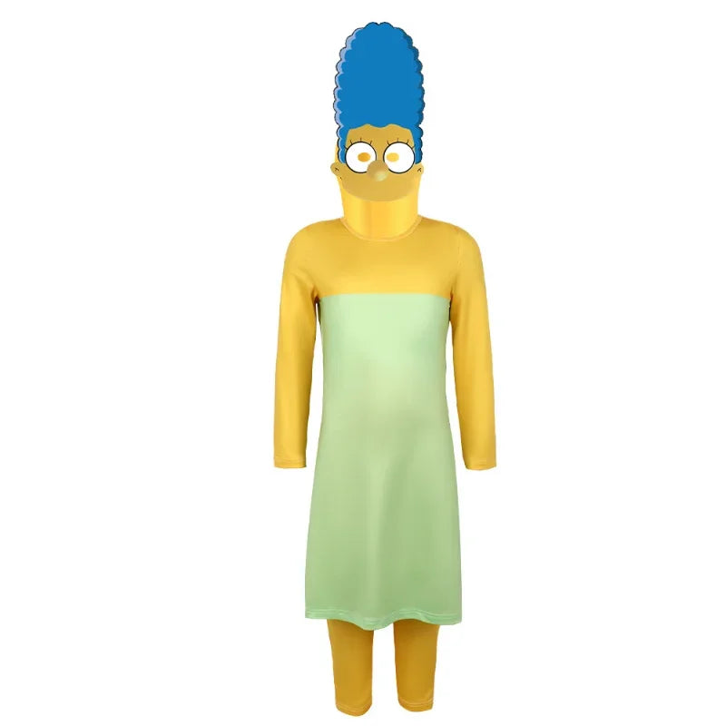 Simpsons Family Cosplay Costume: Lisa, Bart, Homer, Marge Halloween Dress