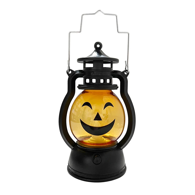 LED Pumpkin Kerosene Lantern: Halloween Table & Yard Decor