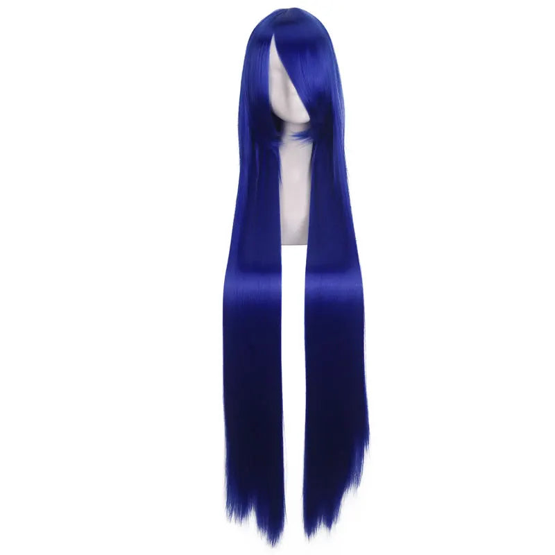 40inch colored straight bangs women's synthetic wig, Halloween makeup