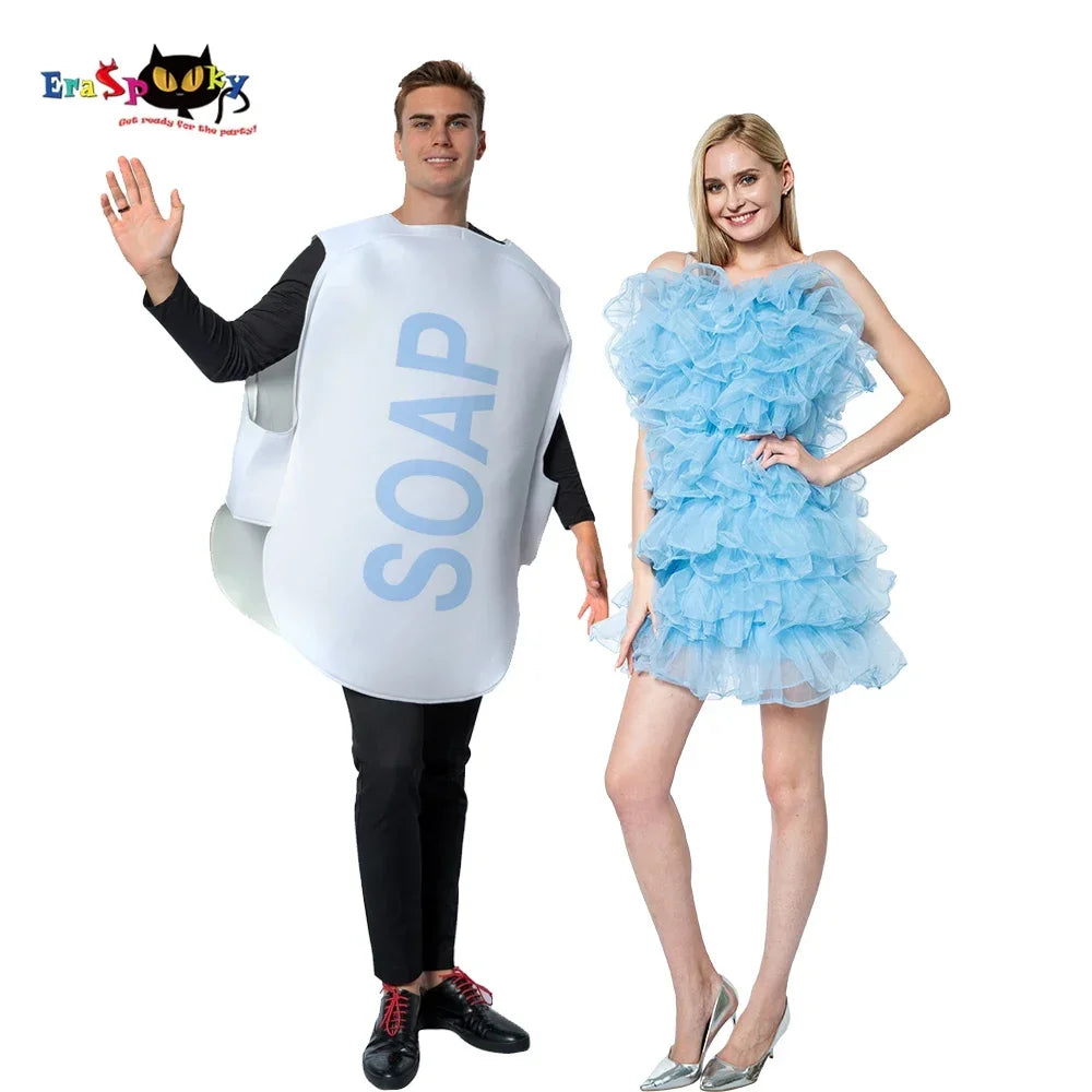EraSpooky Soap & Loofah Couples Costume: Funny Adult Halloween Set