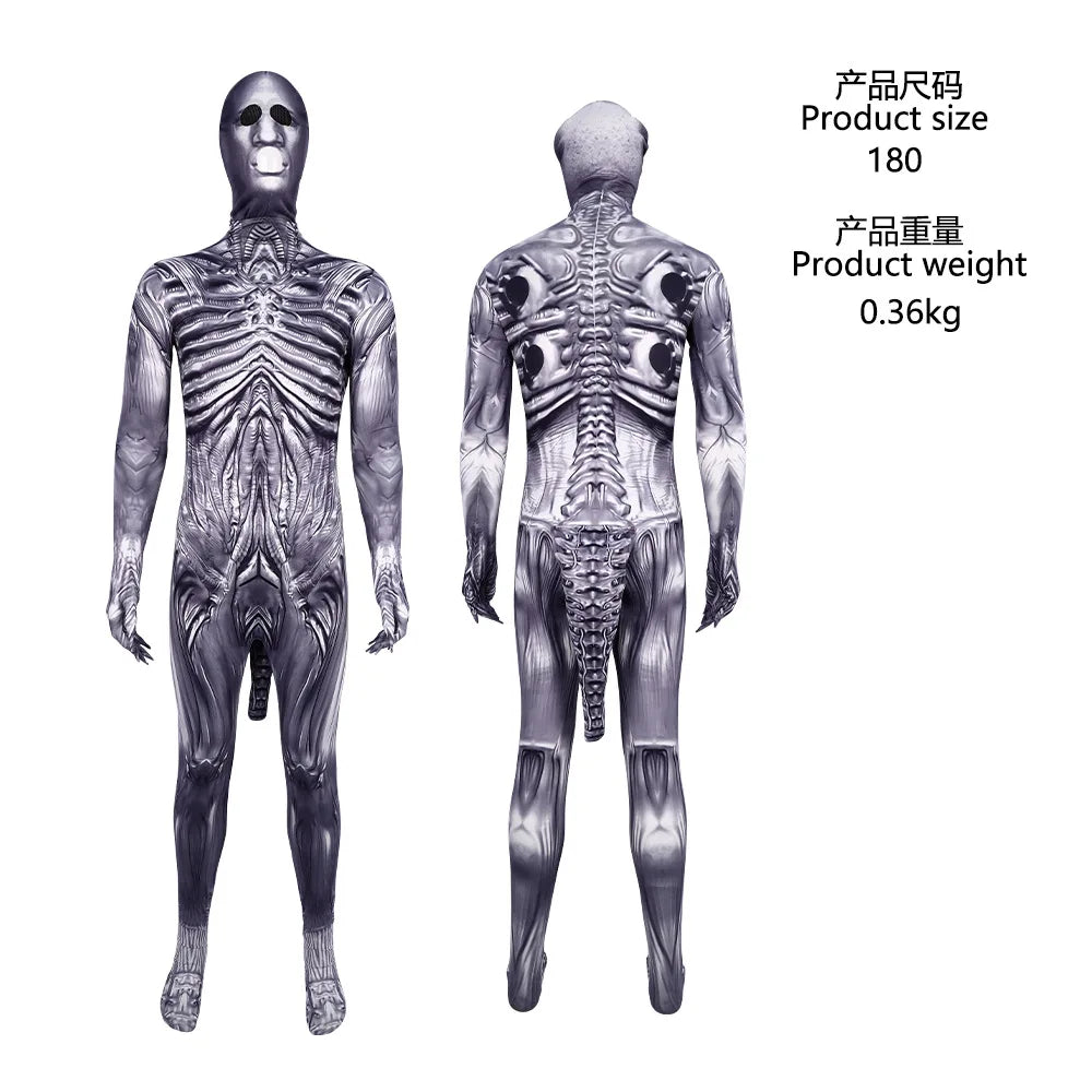 Xenomorph Alien Romulus Jumpsuit: Adult/Kids Horror Cosplay Costume