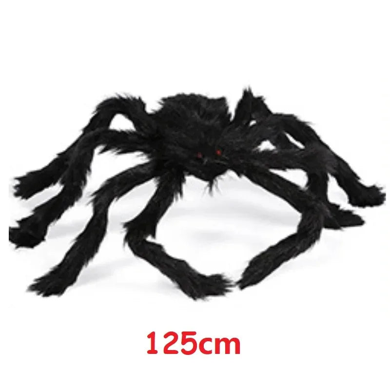 Giant Spider Web with Plush Spider: Halloween Party Decor