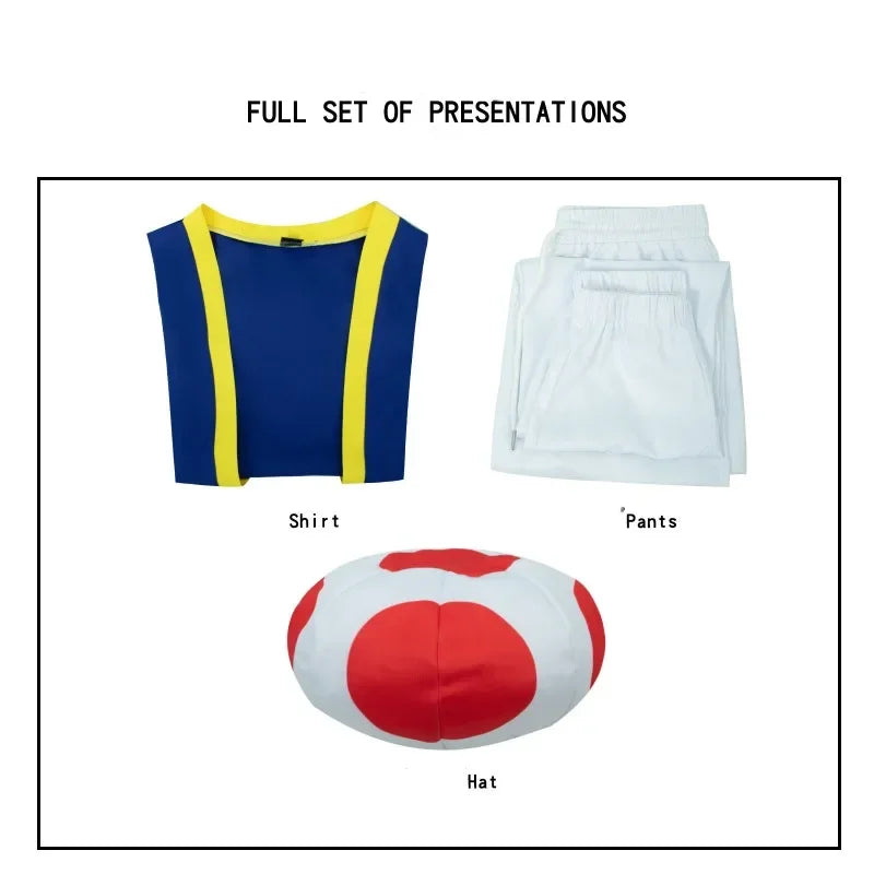 Super Mario Toad Cosplay Costumes Halloween Toad Role Playing Performance Outfit