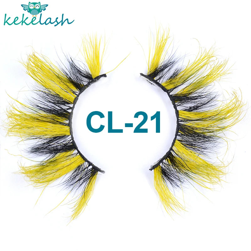 Kekelash halloween colored rainbow real mink eyelash lashes