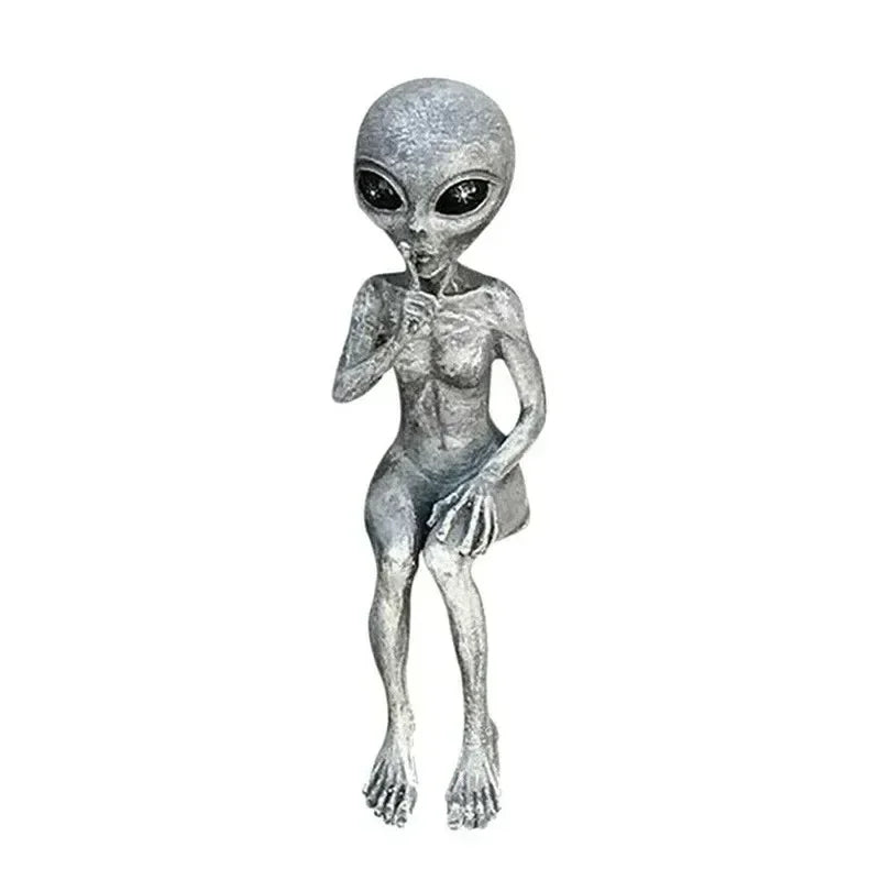Resin Alien Statue: UFO Dwarf Halloween & Christmas Decor