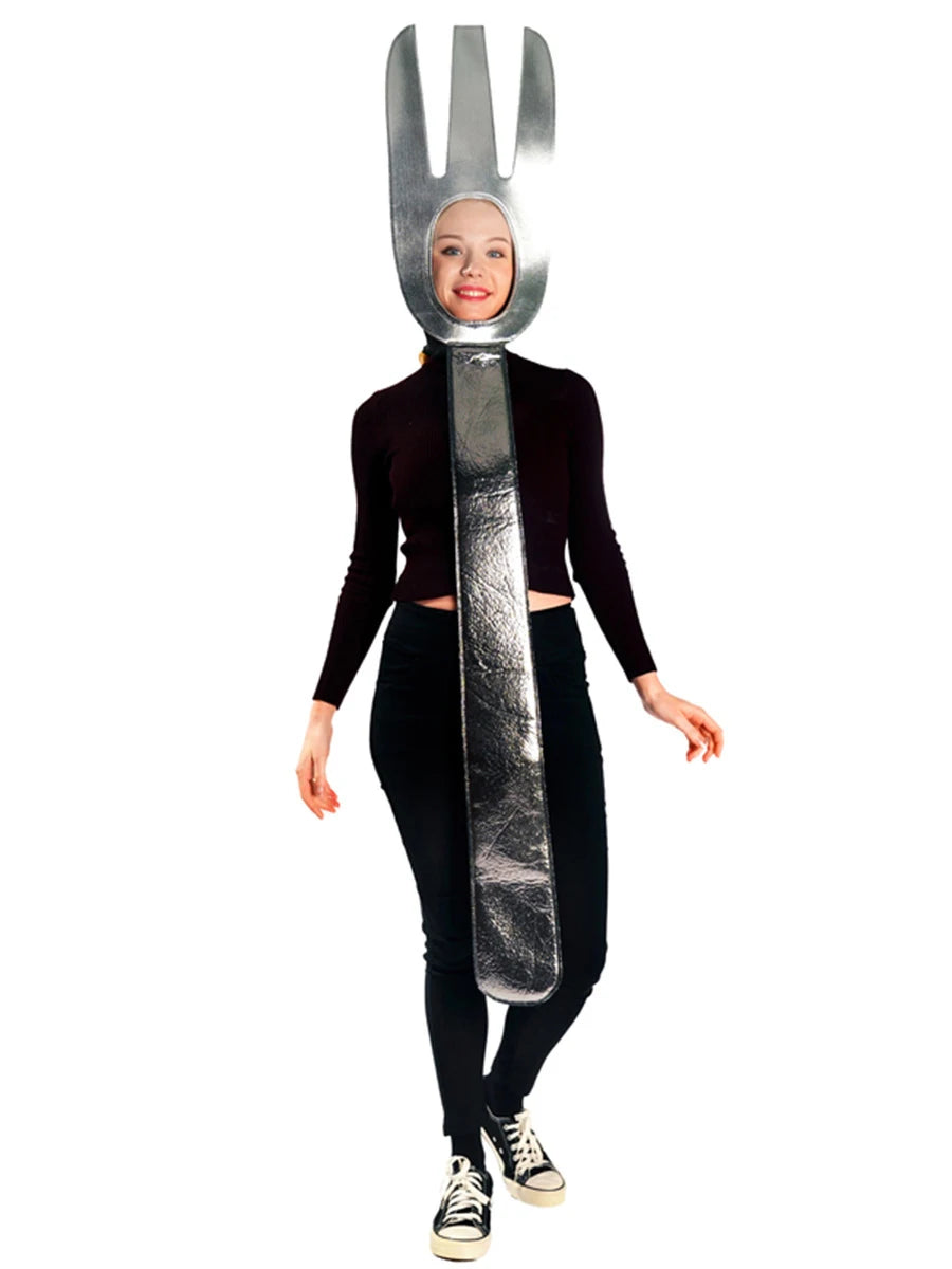 Knife Fork Spoon Tableware Costumes: Adult Halloween Couples Set