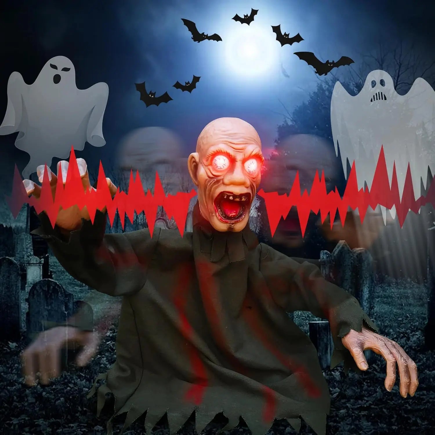 Motion-Activated Jumping Ghost: Plug-in Halloween Terror Prop