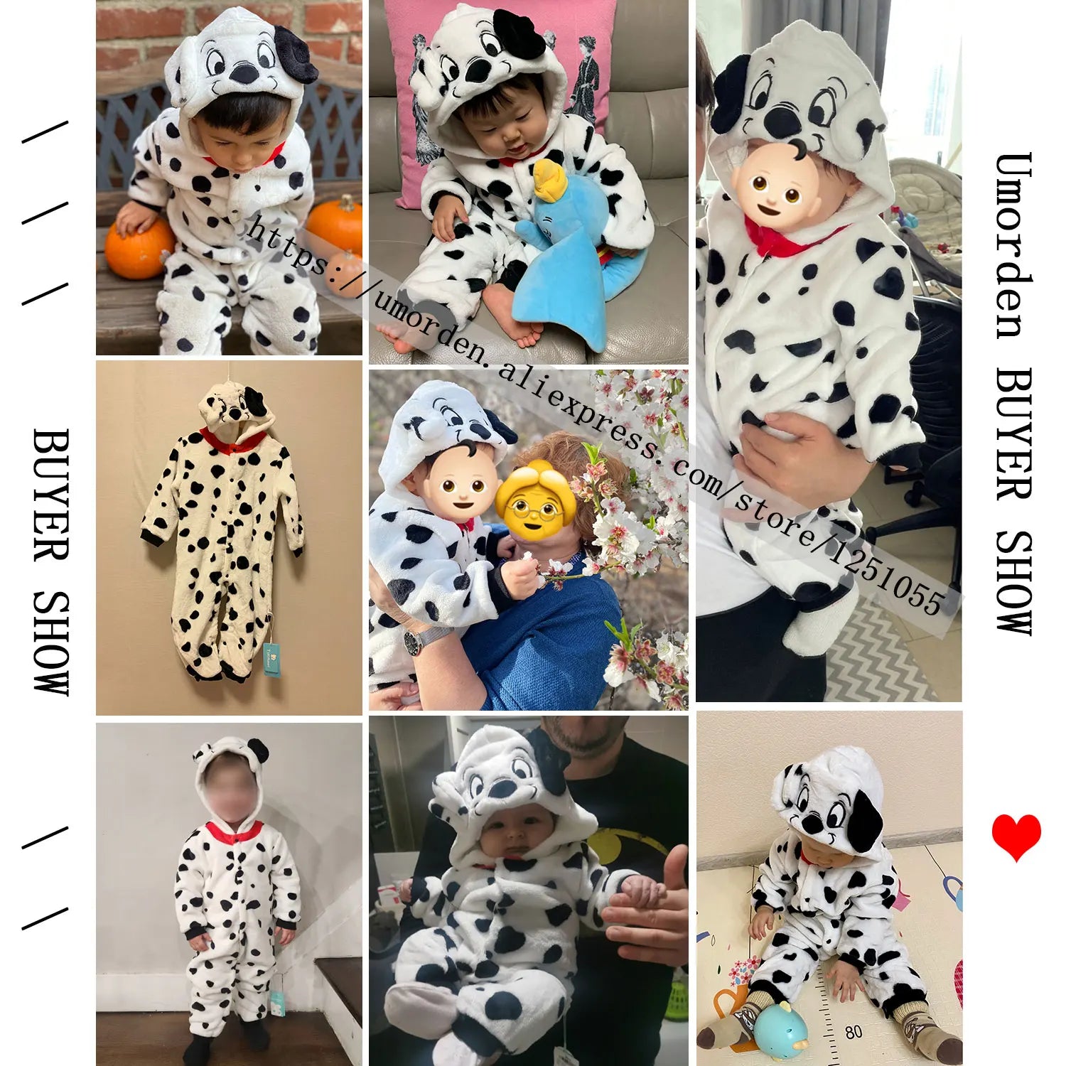 Baby Dalmatian Spotty Dog Kigurumi: Flannel Halloween Jumpsuit