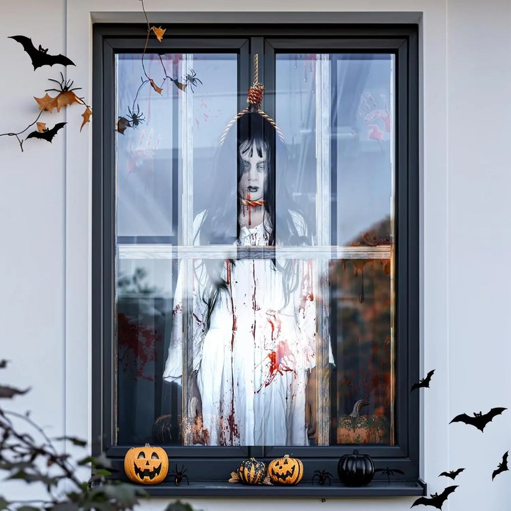 Scary Silhouette Window Clings: Creepy Halloween Door & Party Decor