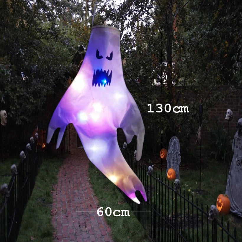 LED Luminous Hanging Ghost: Scary Halloween Party Prop
