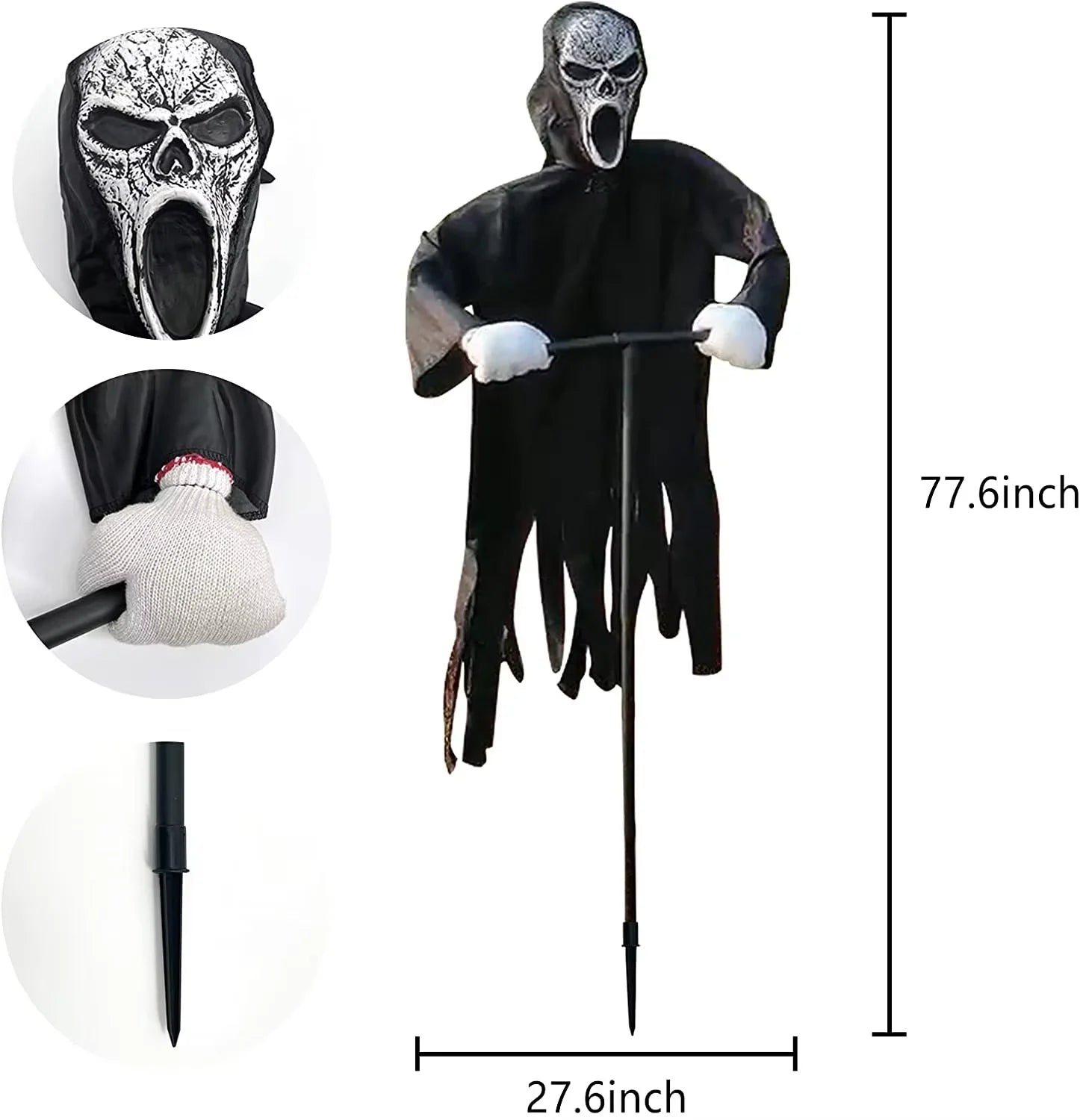 Ghostface Scarecrow: Hanging Halloween Bird Repeller Decor