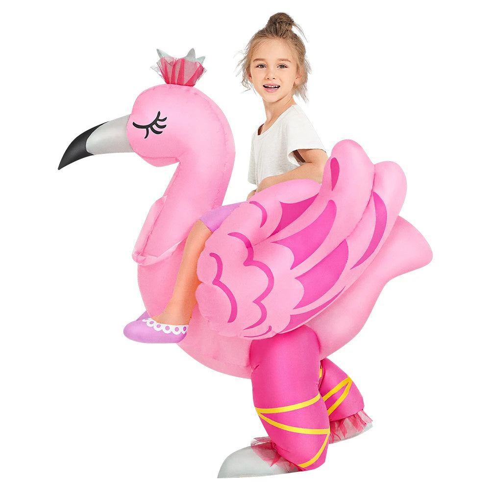 Kids Inflatable Mascot Costumes: Dinosaur, Unicorn, Rooster for Halloween Cosplay