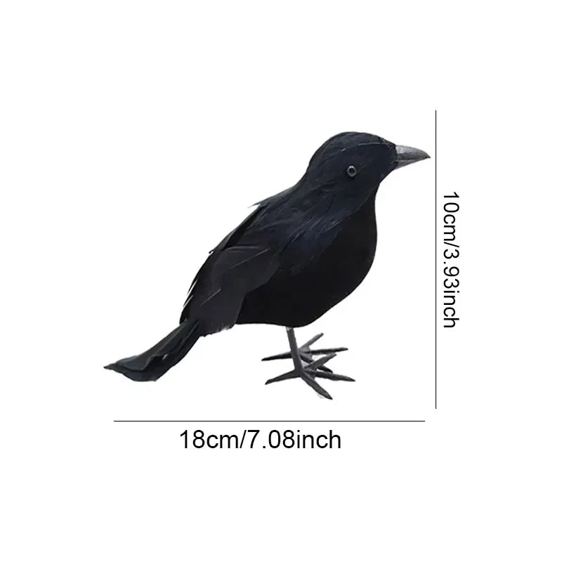Realistic Artificial Crows: 1-3PCS Halloween Horror Props