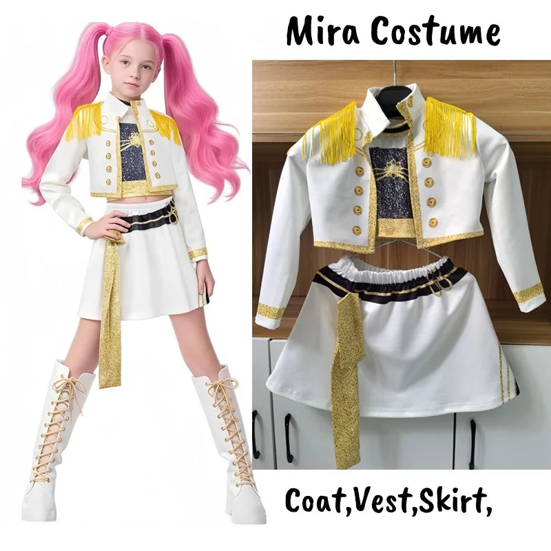 K-Pop Demon Hunters Girls' Costume: Zoey, Rumi, Mira Cosplay Set