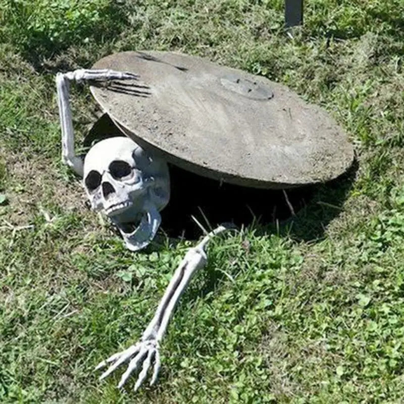 Realistic Skeleton Stakes: Skull, Hands & Arms for Halloween Lawn Decor
