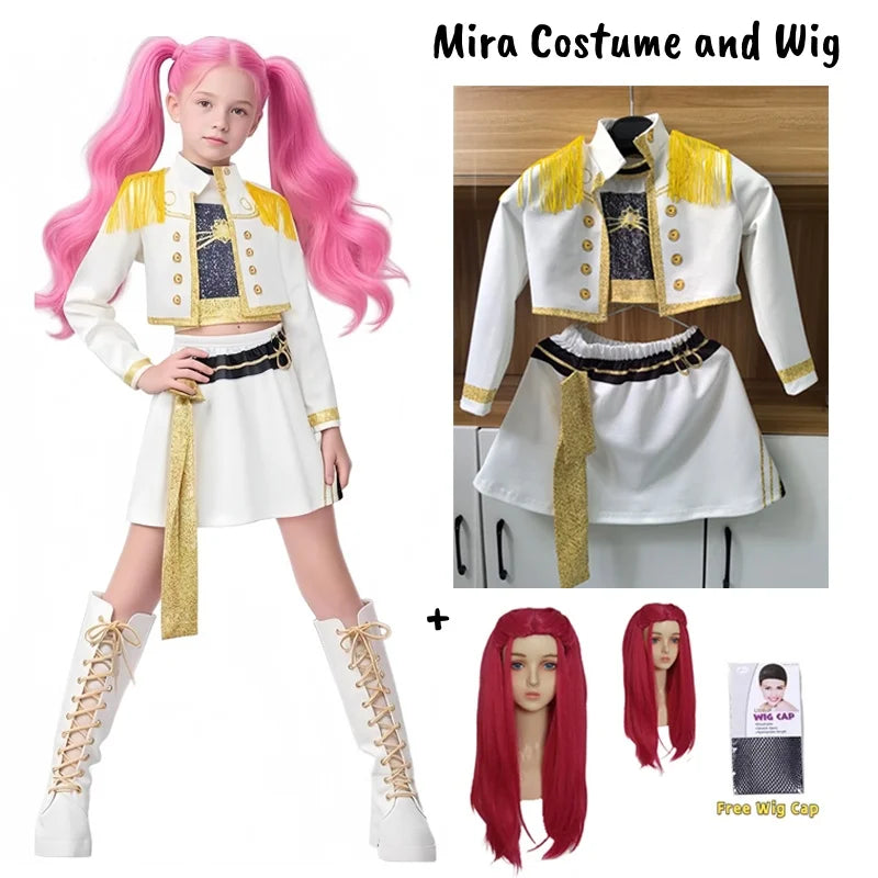 K-Pop Demon Hunters Girls' Costume: Zoey, Rumi, Mira Cosplay Set