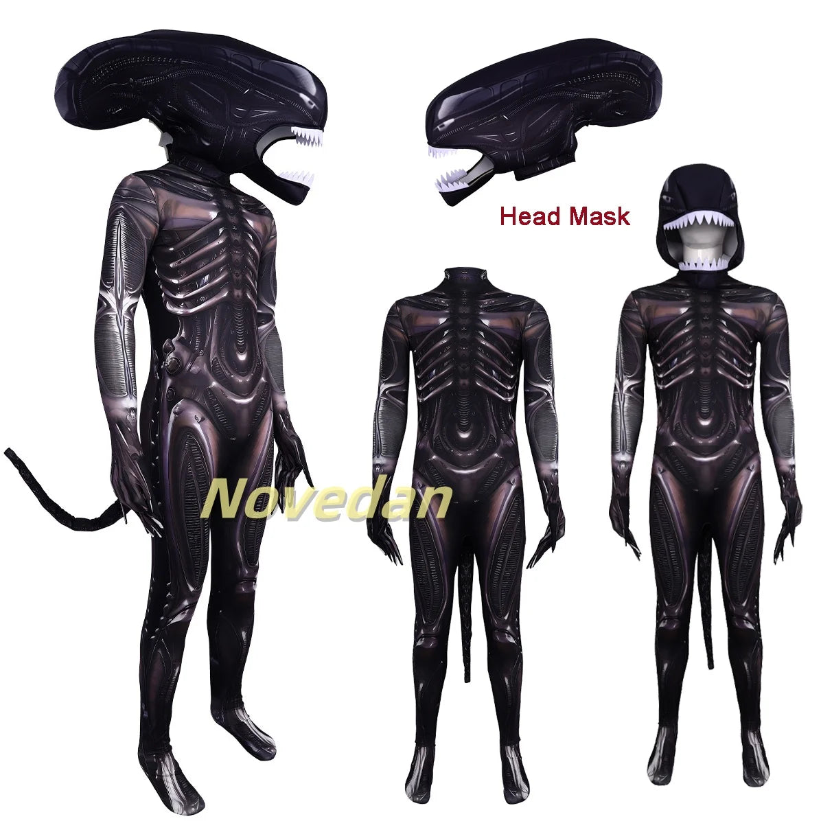 Xenomorph Alien Romulus Jumpsuit: Adult/Kids Horror Cosplay Costume