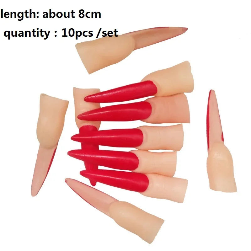 Long Witch Nose Fake Witches Props Ghost Finger Nail Zombie Scary Cosplay