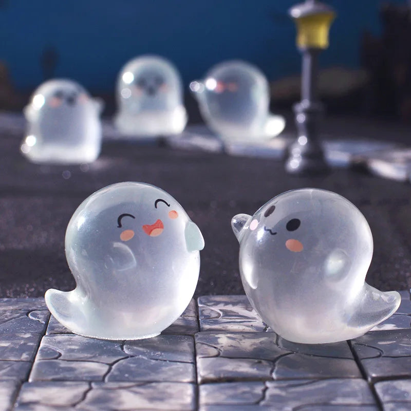 Glow-in-the-Dark Mini Ghost & Devil Figures: 6/12/24PCS Halloween Ornaments