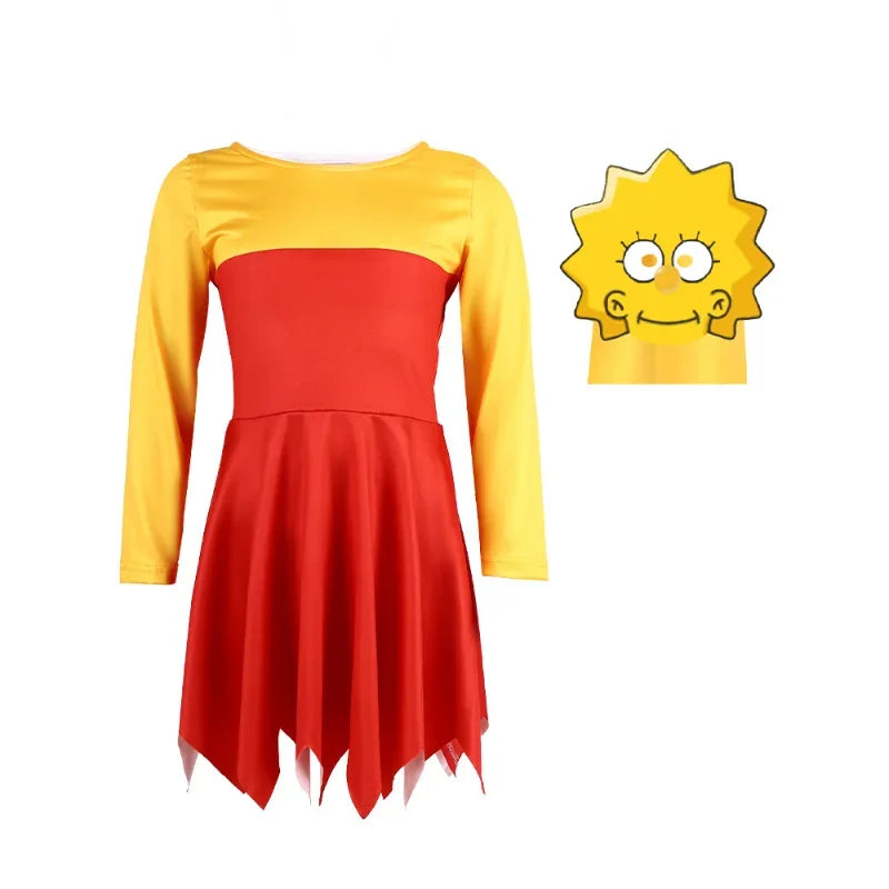 Simpsons Family Cosplay Costume: Lisa, Bart, Homer, Marge Halloween Dress