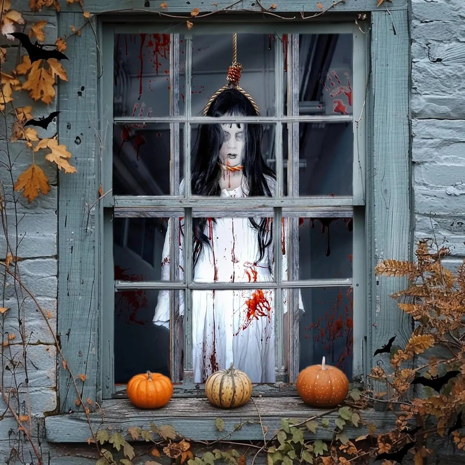 Scary Silhouette Window Clings: Creepy Halloween Door & Party Decor
