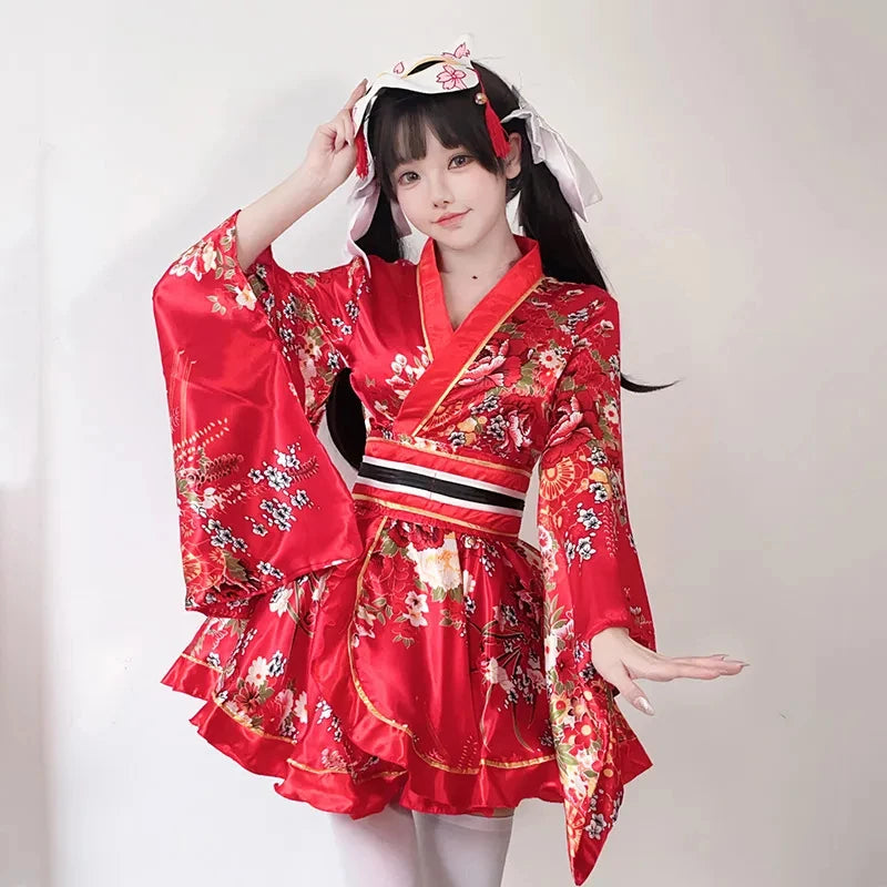 Modified Kimono Bathrobe: Women's Kawaii Geisha Cosplay Dress