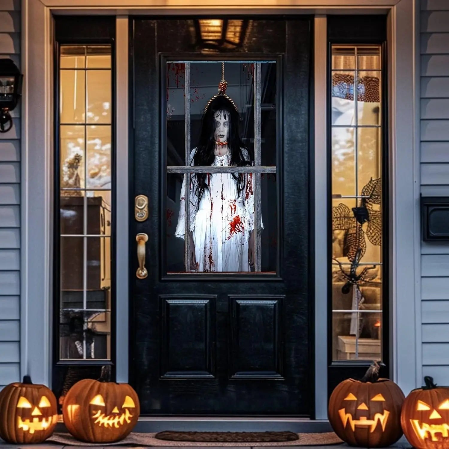 Scary Silhouette Window Clings: Creepy Halloween Door & Party Decor