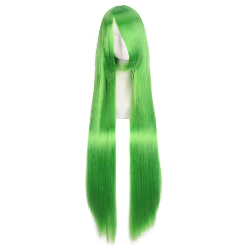 40inch colored straight bangs women's synthetic wig, Halloween makeup