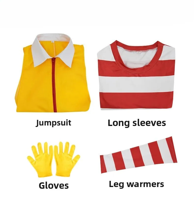 Yellow Uncle Clown Jumpsuit: Parent-Child Cosplay Costume