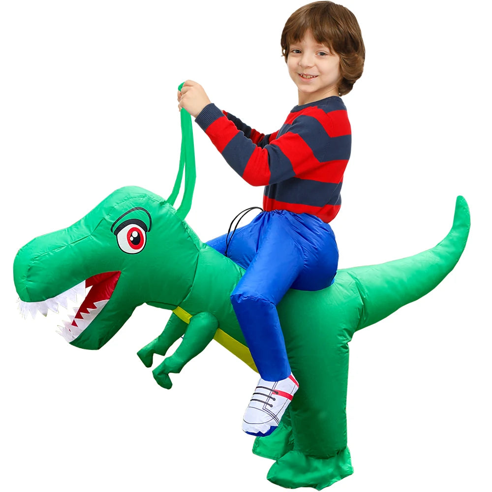 Kids Inflatable Mascot Costumes: Dinosaur, Unicorn, Rooster for Halloween Cosplay