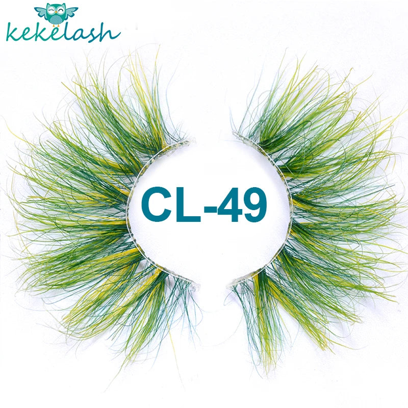 Kekelash halloween colored rainbow real mink eyelash lashes