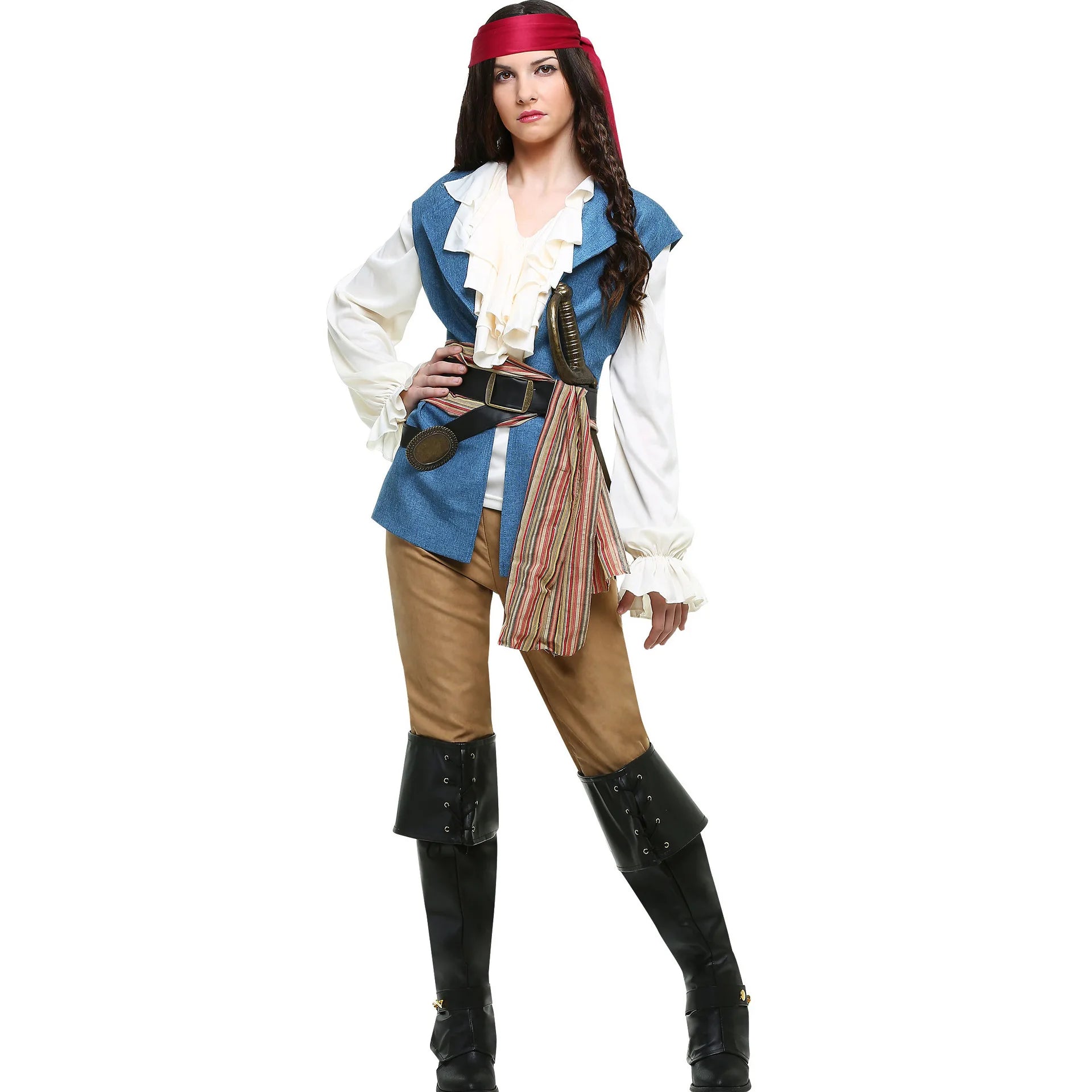 Halloween Pirate Uniforms for Couples Makeup Parties Womens Clothing Adult Caribbean Pirate Costumes Role Playing Costumes
