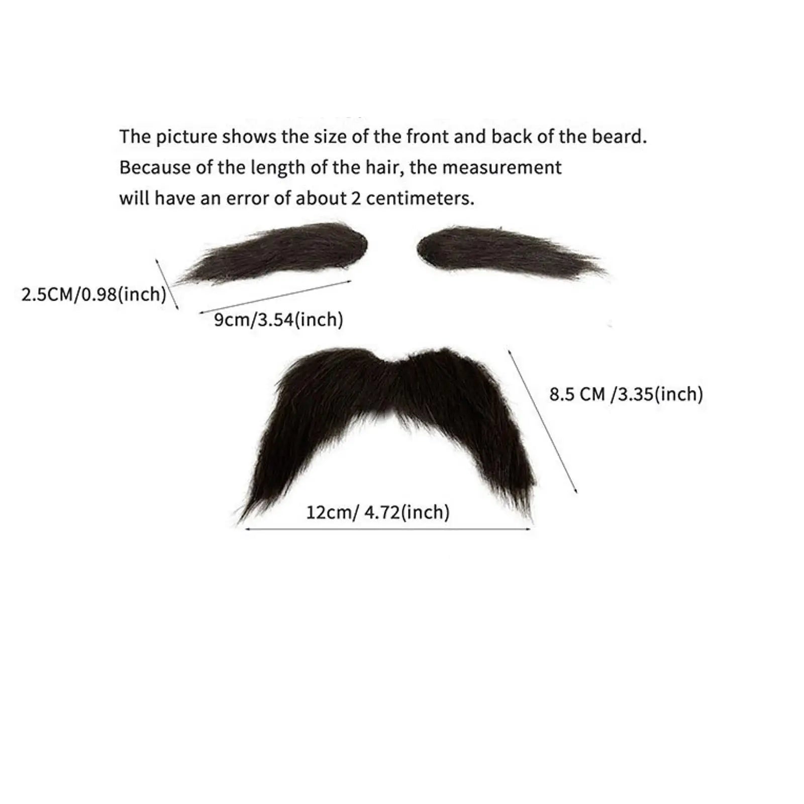 2Pcs Fake Mustache and Fake Eyebrows DIY Makeup False Facial Hair