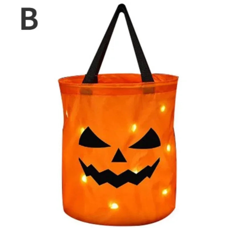 LED Halloween Pumpkin Trick-or-Treat Bucket